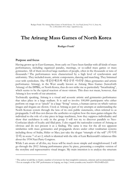 The Arirang Mass Games of North Korea