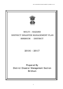 Pr Epar Ed by District Disaster Management Section Bir Bhum