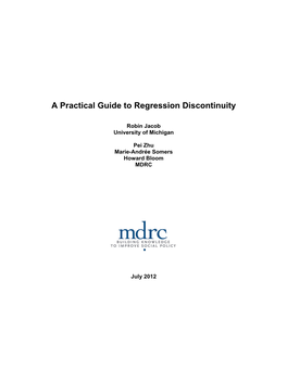 A Practical Guide to Regression Discontinuity