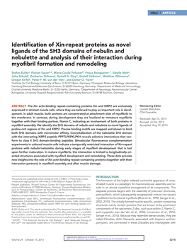 Identification of Xin-Repeat Proteins As Novel Ligands Of