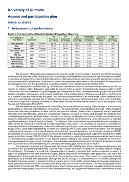 Access and Participation Plan 2020/21 to 2024/25