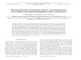 Thalassiosira Oceanica and T. Pseudonana: Two Different Photoadaptational Responses