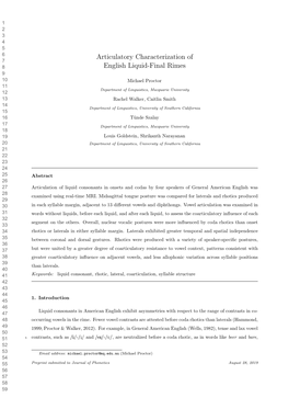 Articulatory Characterization of English Liquid-Final Rimes