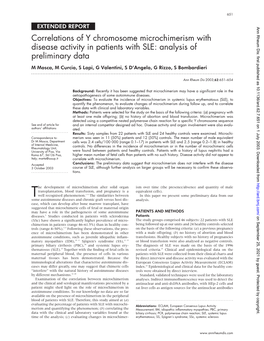 Correlations of Y Chromosome Microchimerism with Disease