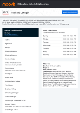 78 Bus Time Schedule & Line Route