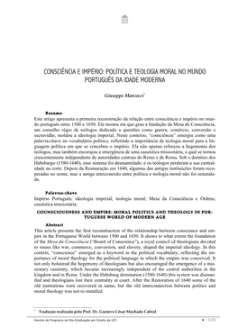 Consciência E Império: Política E Teologia Moral No Mundo Português Da Idade Moderna