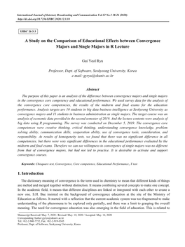 A Study on the Comparison of Educational Effects Between Convergence Majors and Single Majors in R Lecture