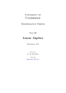 Linear Algebra