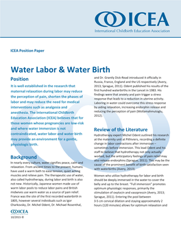 Water Labor & Water Birth