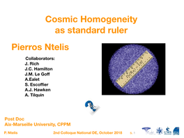 Cosmic Homogeneity As Standard Ruler Pierros Ntelis