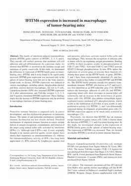 IFITM6 Expression Is Increased in Macrophages of Tumor-Bearing Mice