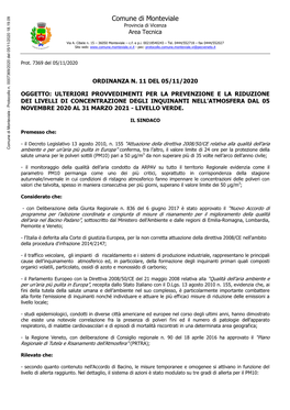 Ordinanza 11 Del 05.11.2020