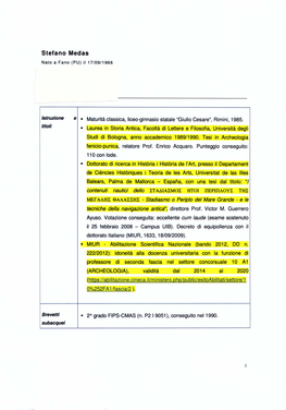 Stefano Medas Nato a Fano (PU) Il 17/09/1966