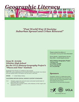 Post World War II Society: Suburban Sprawl and Urban Renewal”