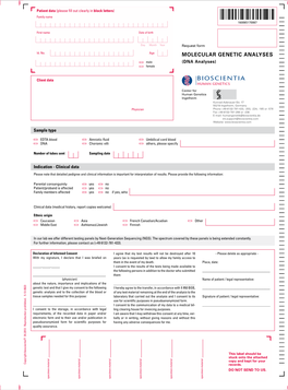 MOLECULAR GENETIC ANALYSES Male (DNA Analyses) Female