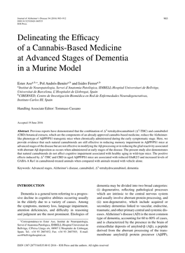 Delineating the Efficacy of a Cannabis-Based Medicine at Advanced