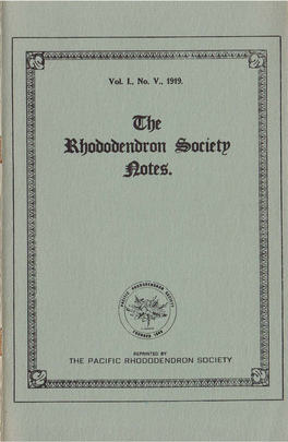 Rhododendron Society Notes Volume I.V 1919 for WEBSITE