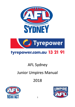 AFL Sydney Junior Umpires Manual 2018