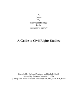 A Guide to Civil Rights Studies