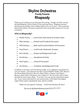 Skyline Orchestras Rhapsody