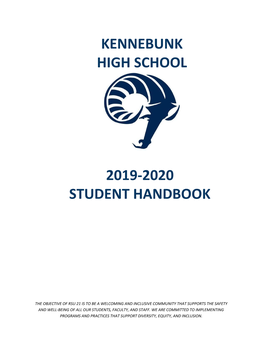 Kennebunk High School 2019-2020 Student Handbook