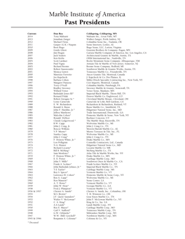 Marble Institute of America Past Presidents