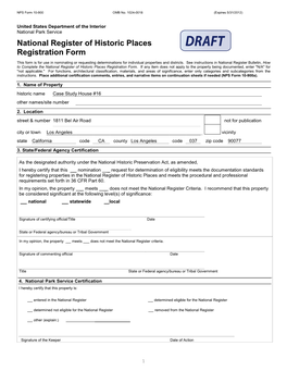 NPS Form 10 900 OMB No. 1024 0018