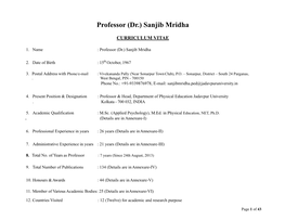 Professor (Dr.) Sanjib Mridha
