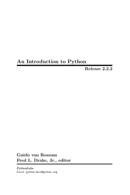 An Introduction to Python Release 2.2.2