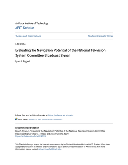 Evaluating the Navigation Potential of the National Television System Committee Broadcast Signal