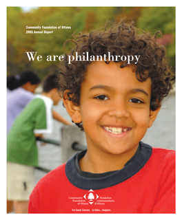 We Are Philanthropy Ottawa’S Centre for Community Philanthropy