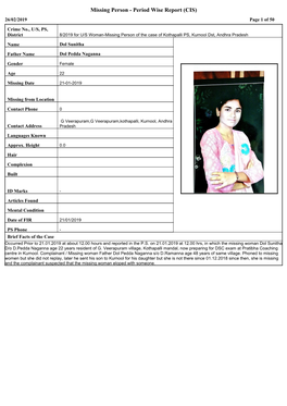 Missing Person - Period Wise Report (CIS) 26/02/2019 Page 1 of 50