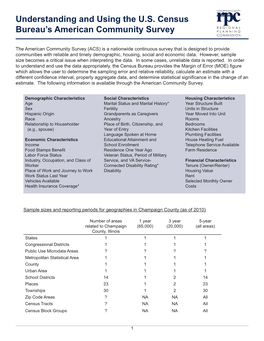 Understanding and Using the U.S. Census Bureau's American