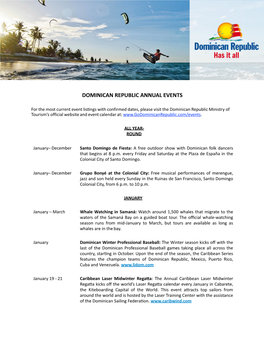 Dominican Republic Annual Events