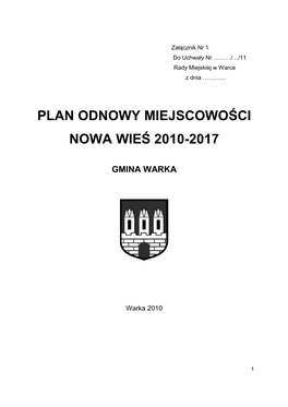 Plan Odnowy Miejscowości Nowa Wieś 2010-2017