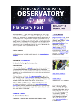 Planetary Post March 2017