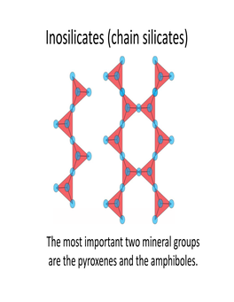 Inosilicates (Chain Silicates)