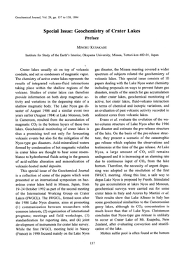 Special Issue Geochemistry Preface