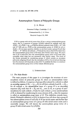 Automorphism Towers of Polycyclic Groups