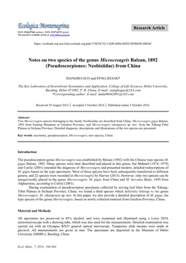 Research Article ISSN 2336-9744 (Online) | ISSN 2337-0173 (Print) the Journal Is Available on Line At