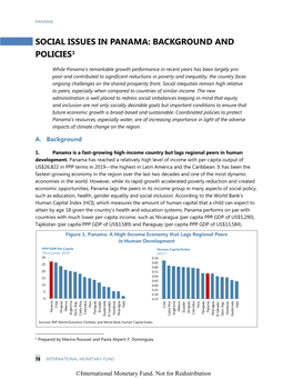 Social Issues in Panama: Background and Policies1