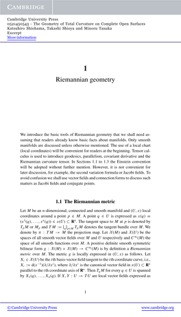 Riemannian Geometry