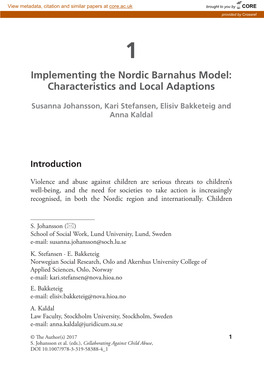 Implementing the Nordic Barnahus Model: Characteristics and Local Adaptions
