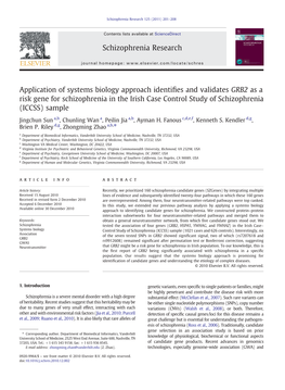 Schizophrenia Research 125 (2011) 201–208