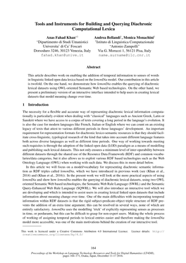 Tools and Instruments for Building and Querying Diachronic Computational Lexica