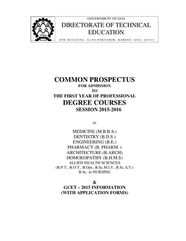 Common Prospectus Degree Courses