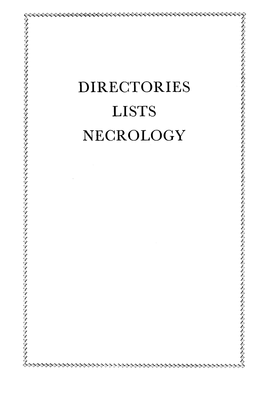 Directories Lists Necrology