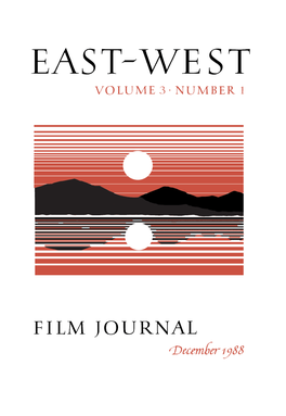 East-West Film Journal, Volume 3, No. 1
