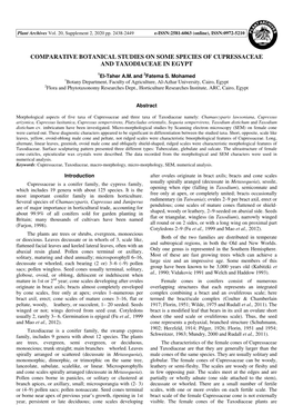 Comparative Botanical Studies on Some Species of Cupressaceae and Taxodiaceae in Egypt