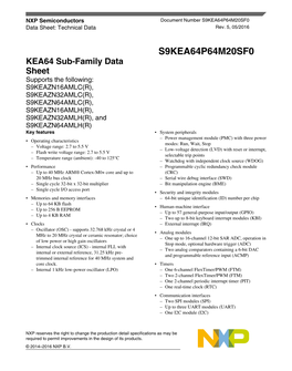 S9KEA64P64M20SF0, KEA64 Sub-Family Data Sheet